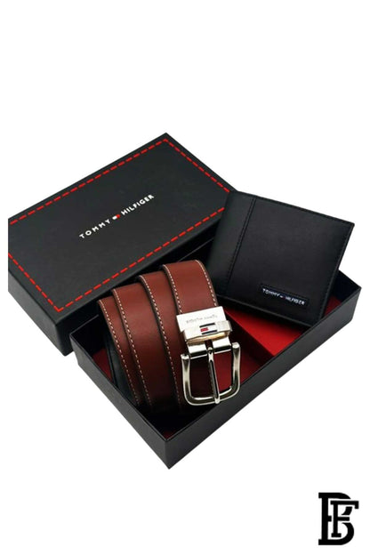 Tommy Hilfiger Set is a Men's Wallet and a Classic Black Belt image 1