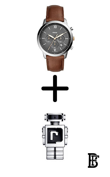 FOSSIL FS5408 Men's Neutra Chronograph Light Brown Leather Watch Model + Gift perfume tester 30 ml image 1