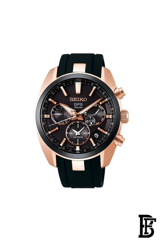 SEIKO Men's Hand Watch ASTRON Black Rubber Strap, Black Dial SSH024J1 image 0