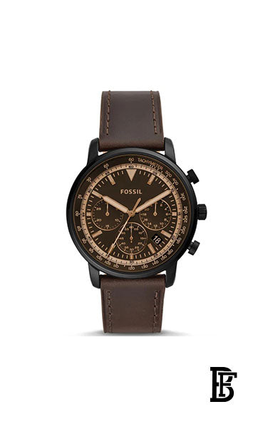 FOSSIL Men Water Resistant Chronograph Watch FS5529 - 44 mm - Brown + Gift perfume tester 30 ml image 2