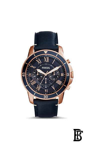FOSSIL Men Grant Water Resistant Chronograph Watch FS5237 - 44 mm - Blue + Gift perfume tester 30 ml image 2