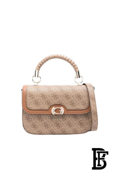 GUESS Orlina 4G Logo Mini Handbag for Women – Brown Crossbody Bag image 1