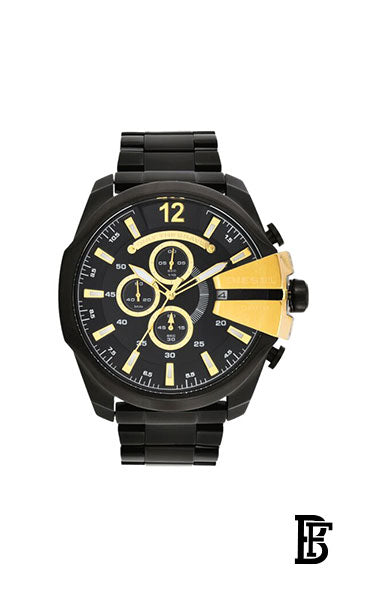 DIESEL Men's Master Chief Round Shape Stainless Steel Chronograph Wrist Watch 51 mm - Black - DZ4338 + Gift perfume Tester 30 ml image 2
