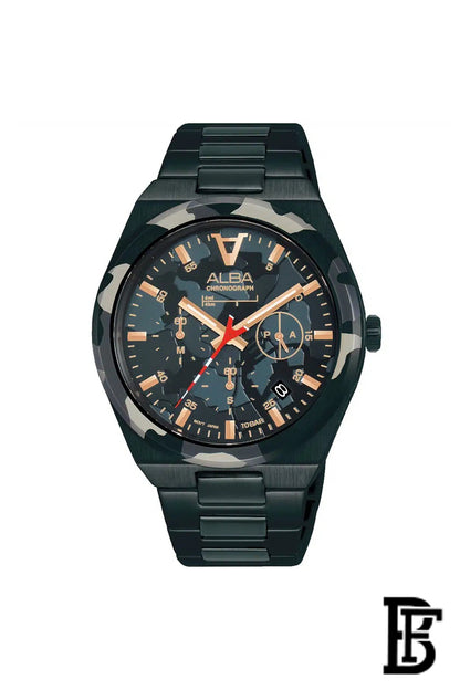 Alba AT3H79X Men's Stainless Steel Quartz Chronograph Wrist Watch   Warranty from Elaraby Group image 1