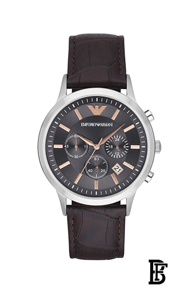 EMPORIO ARMANI Men's Chronograph Leather Quartz Watch AR2513 image 1