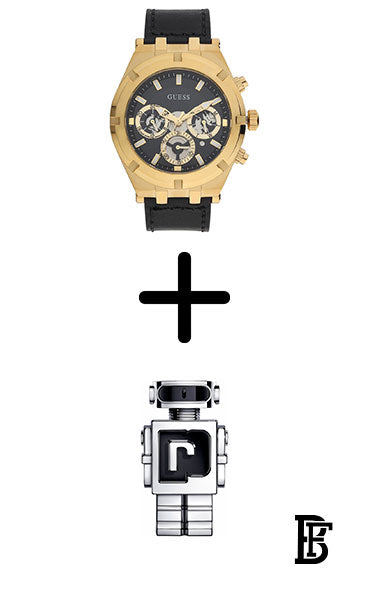 GUESS GW0262G2 Guess Continental Men's Watch, black, Strap + Gift perfume tester 30 ml image 1