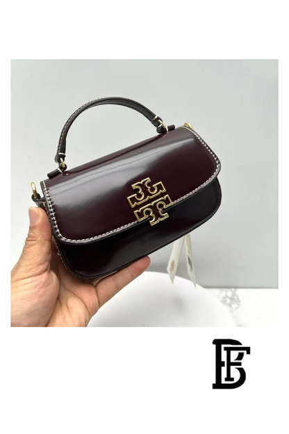 Tory Burch Brown Leather Women Handbag 153726  – Elegant Everyday Shoulder Bag image 9