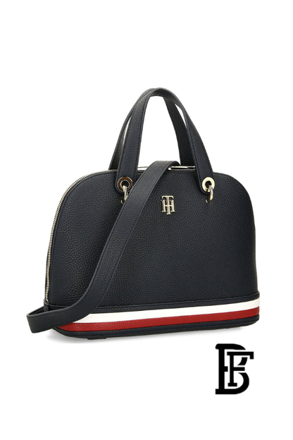 Tommy Hilfiger Black Leather Women Handbag Aw0Aw10453 – Elegant Everyday Shoulder Bag image 7