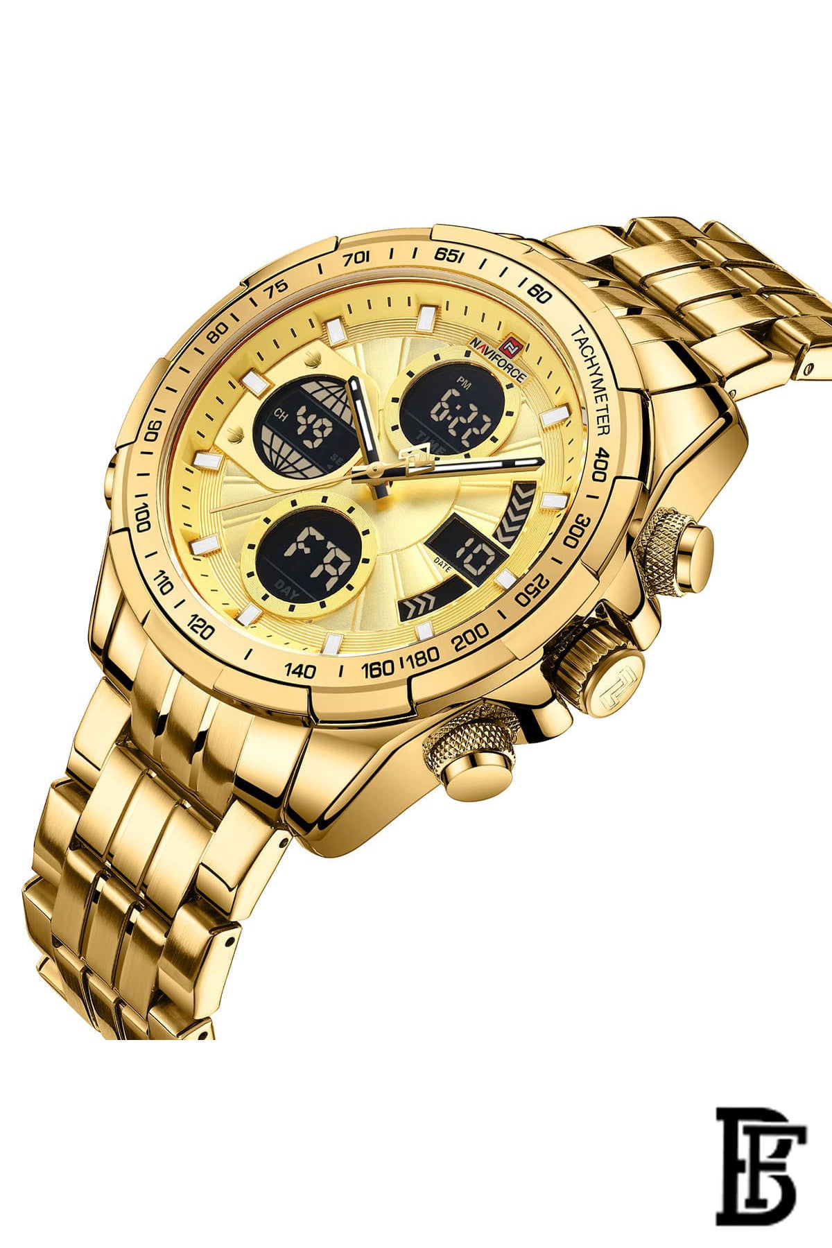 NAVIFORCE NF9197S G/G/G     MEN'S Stainless Steel Analog Wrist Watch image 2