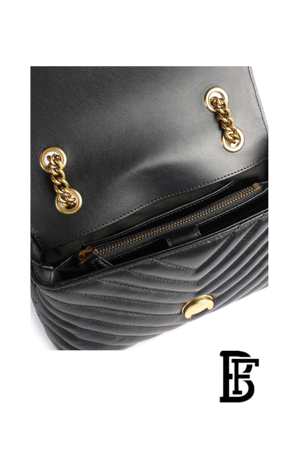 Pinko  Black Leather Women Handbag Pltt 1P22Z3 A03Z Z99Q  – Elegant Everyday Shoulder Bag image 6