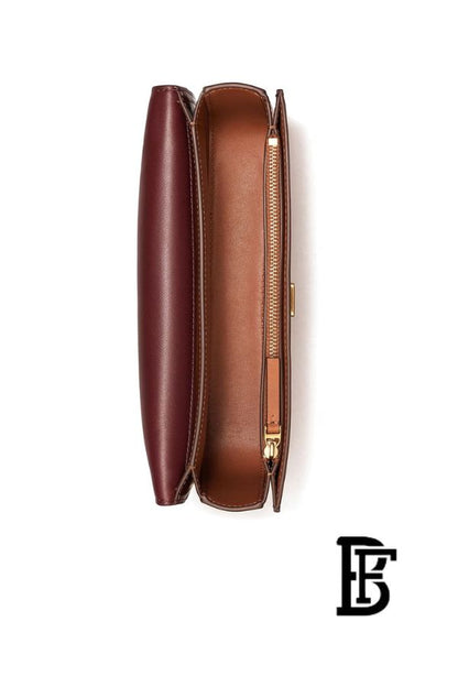 Tory Burch Burgundy Dark Red Leather Women Handbag 154785 – Elegant Everyday Shoulder Bag image 5
