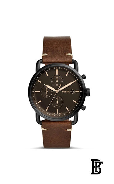 Fossil FS5403 Commuter Chronograph Quartz Brown Dial Men's Watch + Gift perfume tester 30 ml image 2