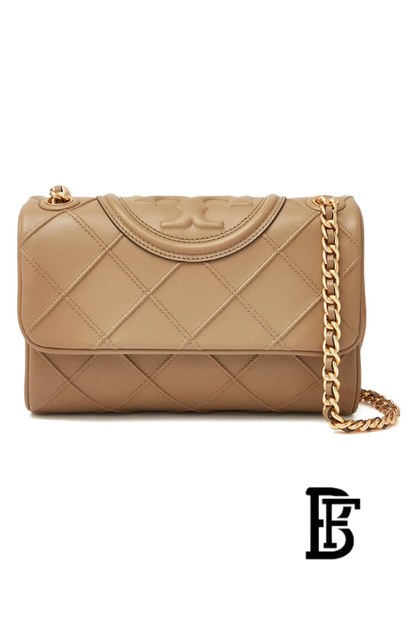 Tory Burch Women's Beige Leather Handbag 143249 200 - Stylish everyday shoulder bag image 1