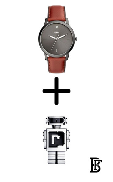 FOSSIL FS5479 Men The Minimalist 3h Leather Analog Watch + Gift perfume tester 30 ml image 0