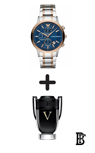 Emporio Armani Men's Chronograph Two-Tone Stainless Steel Watch AR80025 + Gift perfume Tester 30 ml image 0