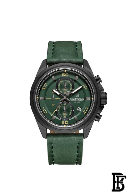 NAVIFORCE Leather Analog Wrist Watch NF 8075 BGNGN image 0
