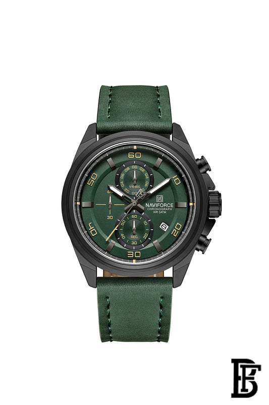 NAVIFORCE Leather Analog Wrist Watch NF 8075 BGNGN image 0