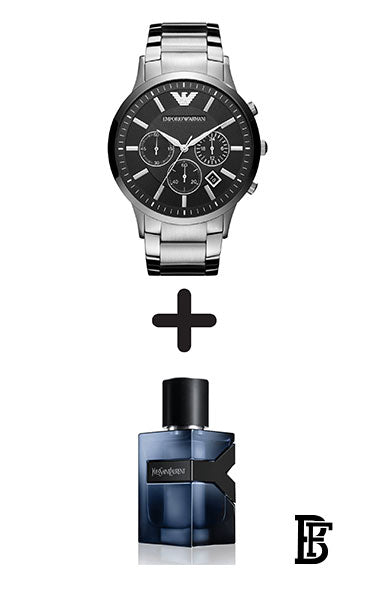 EMPORIO ARMANI Men's Water Resistant Chronograph Watch AR2460 + Gift perfume Tester 30 ml image 0