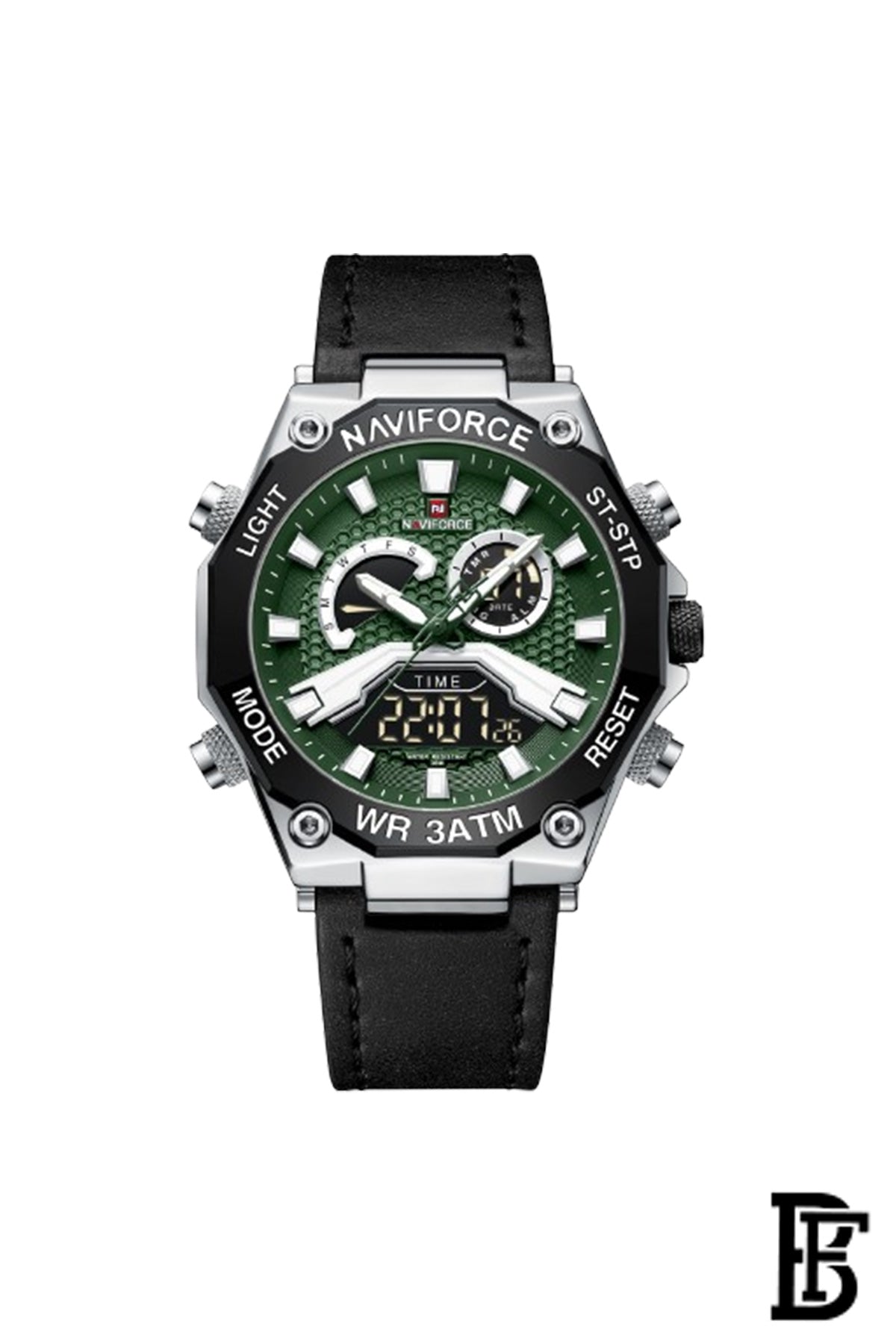 Naviforce NF9220 S/GN/B     Men's Analog Leather Watch image 1
