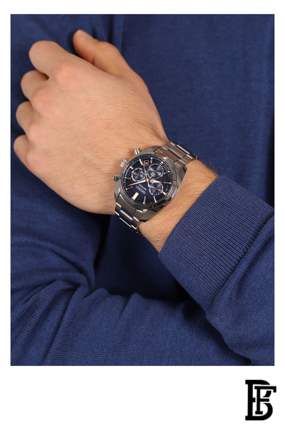 SEIKO Men's Hand Watch ASTRON Stainless Steel Band, Blue Dial SSH049J1 image 3