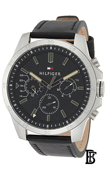 TOMMY HILFIGER men Leather Chronograph Buckle Watch 1791563 image 2