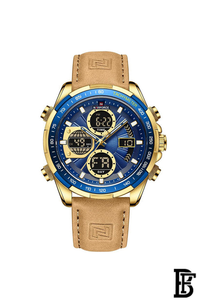 Naviforce NF9197L G/BE/Y.BN       Men's Analog Leather Watch image 1