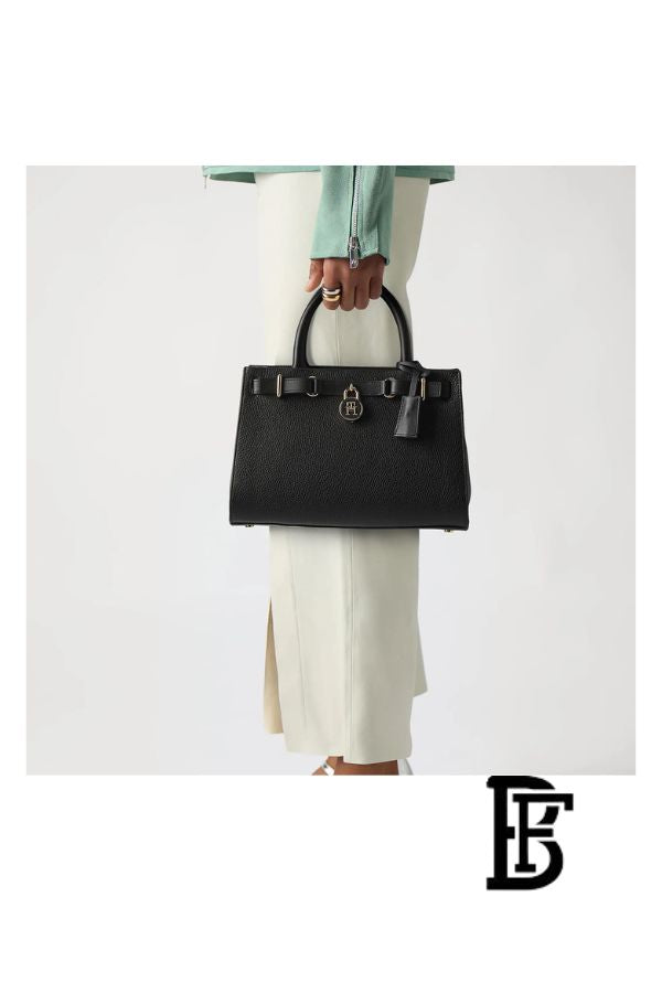Tommy Hilfiger Black Leather Women Handbag Aw0Aw17926 – Elegant Everyday Shoulder Bag image 10