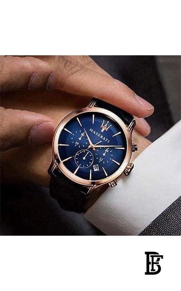 MASERATI Men's Leather Analog Watch R8871618007 image 2