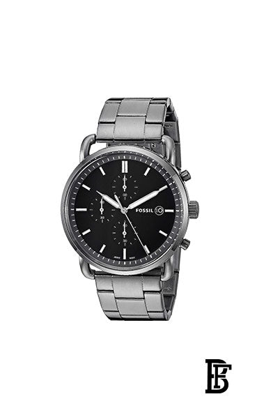 FOSSIL Men's The Commuter Stainless Steel Chronograph Watch FS5400 + Gift perfume tester 30 ml image 2