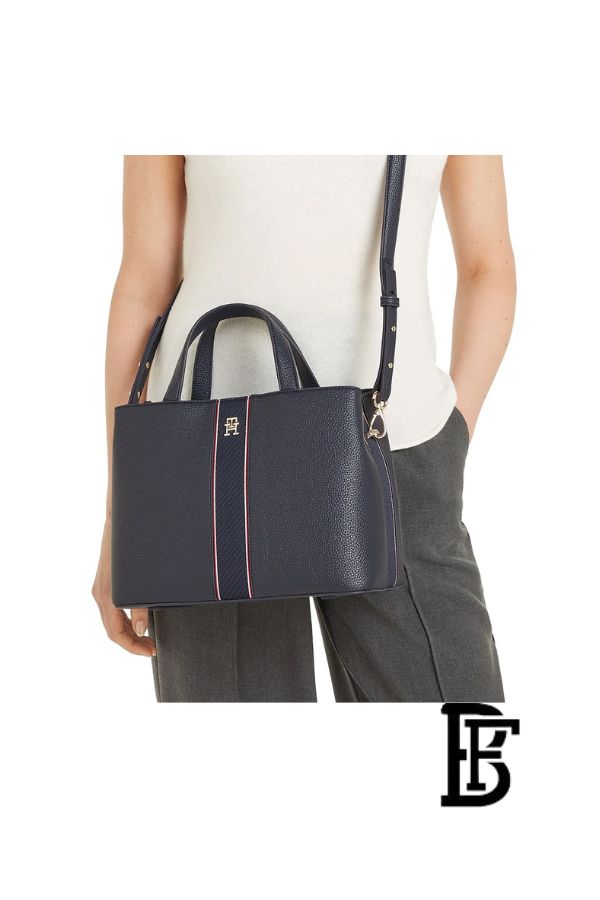 Tommy Hilfiger Blue  Leather Women Handbag Aw0Aw16873– Elegant Everyday Shoulder Bag image 9