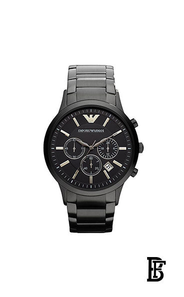 EMPORIO ARMANI Men's Classic Chronograph Watch AR2453 - 43 mm - Black + Gift perfume Tester 30 ml image 2