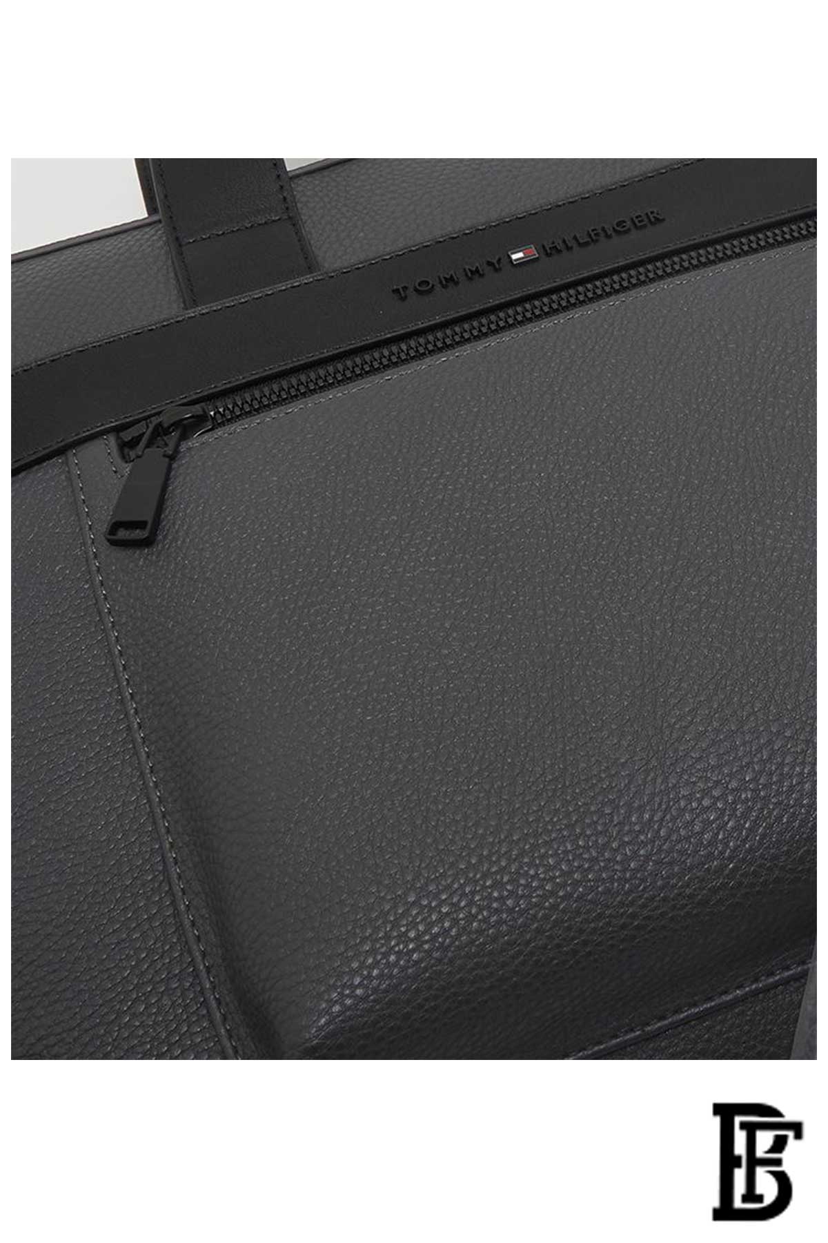 This is a Tommy Hilfiger TH Central Slim Computer Bag in grey. image 2