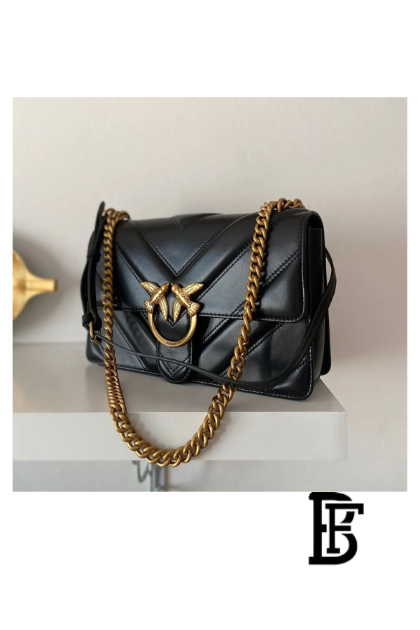 Pinko  Black Leather Women Handbag 104549A26Zz99Q – Elegant Everyday Shoulder Bag image 6