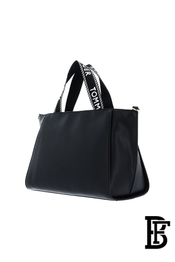 Tommy Hilfiger Black Leather Women Handbag AW0AW14469 BDS – Large Elegant Shoulder Bag image 4