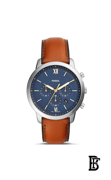 FOSSIL FS5453 Men's Neutra Chronograph Watch - 44 mm - Brown + Gift perfume tester 30 ml image 2