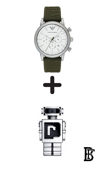 Emporio Armani Men’s Quartz Silicone Strap White Dial 46mm Watch AR11022 + Gift perfume tester 30 ml image 0