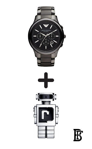 EMPORIO ARMANI Men's Chronograph Watch AR1451 + Gift perfume Tester 30 ml image 1