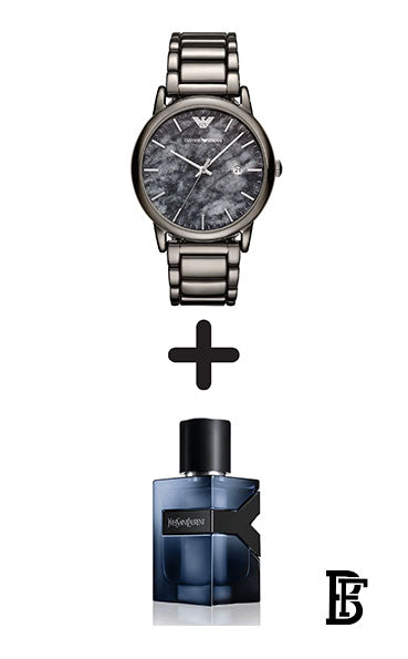 EMPORIO ARMANI Men's Metal Analog Wrist Watch AR11155 + Gift perfume Tester 30 ml image 1