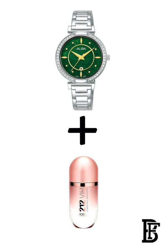 Alba AH7BF3X1 Women's Stainless steel  Quartz Analog Wrist Watch   + Gift perfume tester 30 ml  Warranty from Elaraby Group image 0