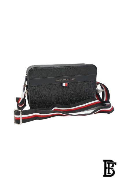 Black Leather Original Tommy Hilfiger Crossbody Messenger Bag For Men BAG000081 image 2