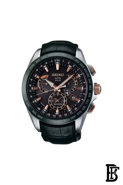 SEIKO Men's Hand Watch ASTRON Black Leather Strap, Black Dial SSE061J1 image 0