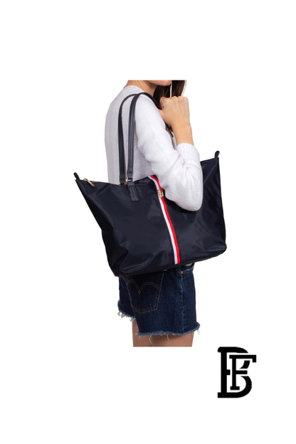 Tommy Hilfiger Navy Blue Leather Women Handbag Aw0Aw113680Gy – Elegant Everyday Shoulder Bag image 8