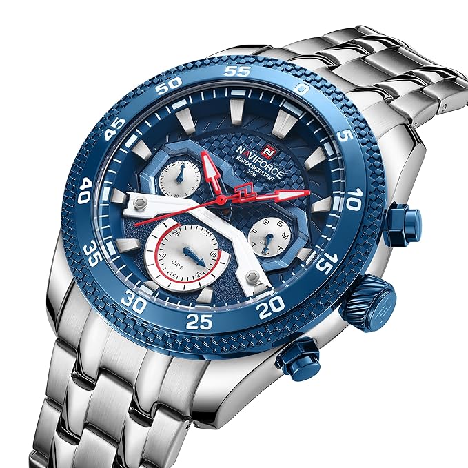 NAVIFORCE Round-Shaped case with Stainless Steel Strap Analog WatchNF9222 image 2
