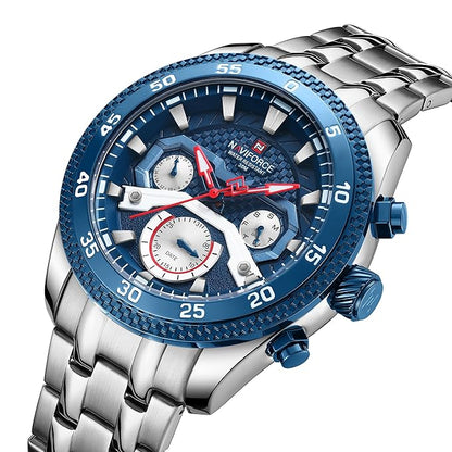 NAVIFORCE Round-Shaped case with Stainless Steel Strap Analog WatchNF9222 image 2