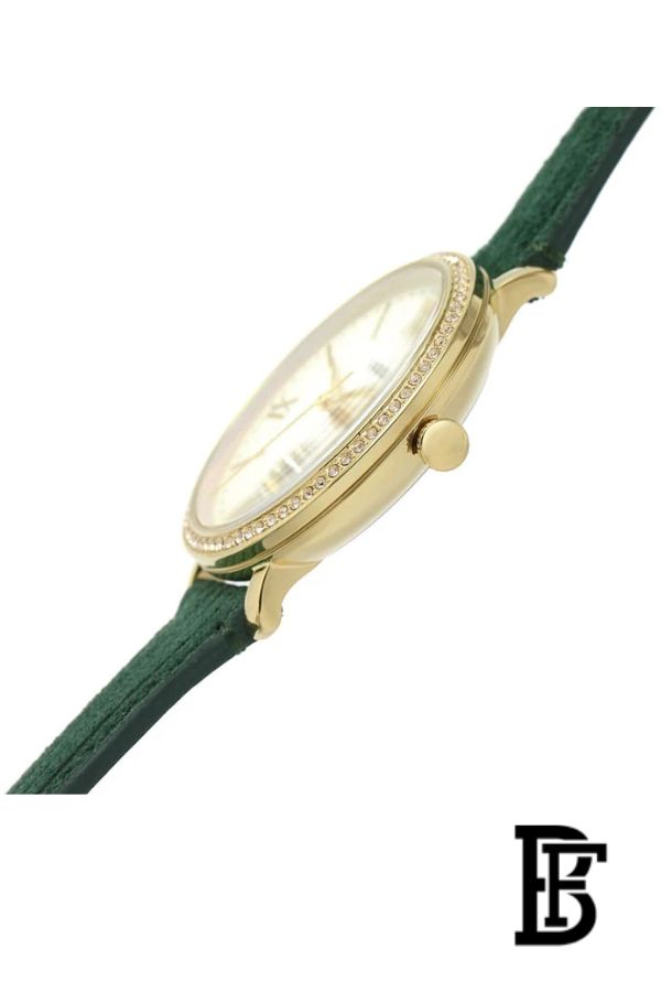 Fossil Jacqueline Multifunction Moonphase Mother of Pearl White Dial Green Leather Strap Watch for Women - ES5244 image 4