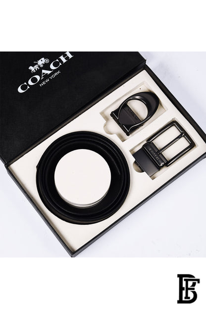 Coach Men's Leather Belt with , double face  Two Buckle image 0