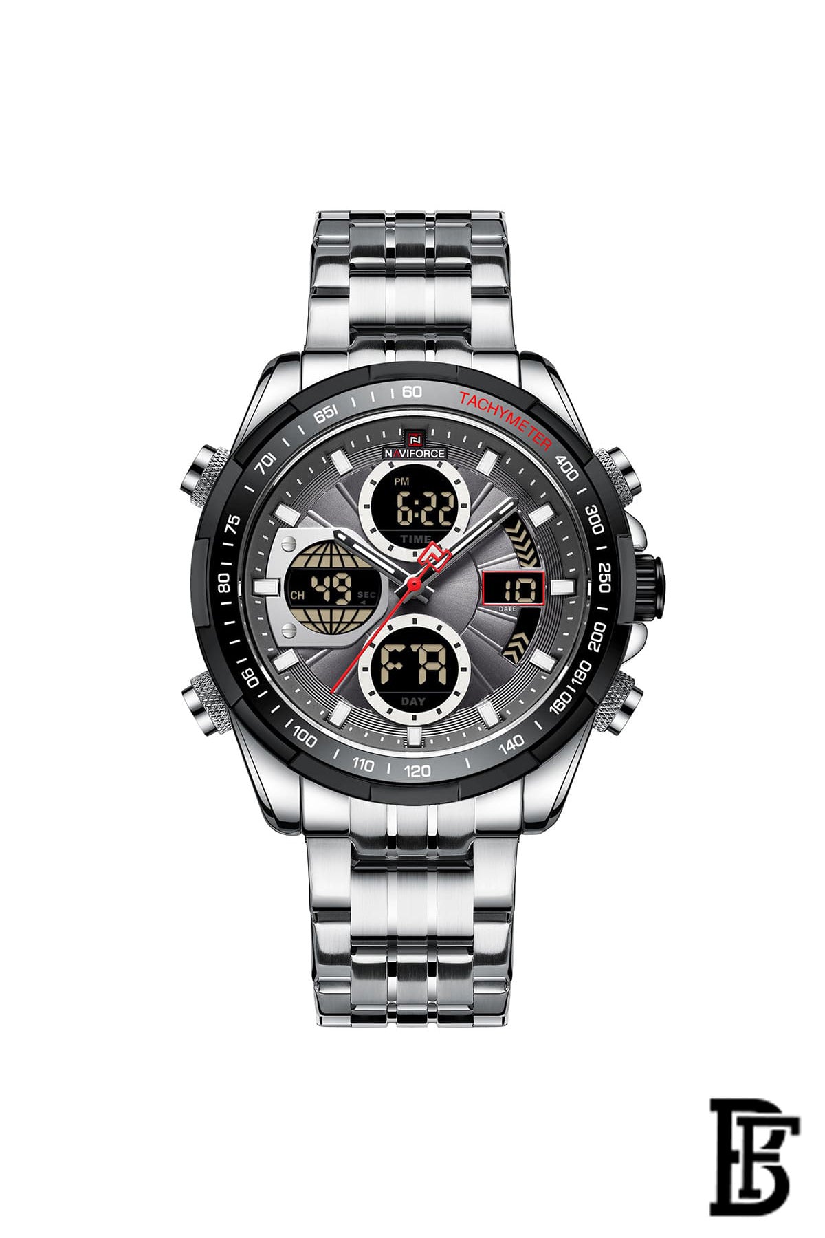 NAVIFORCE NF9197S S/B/GY     MEN'S Stainless Steel Analog Wrist Watch image 0