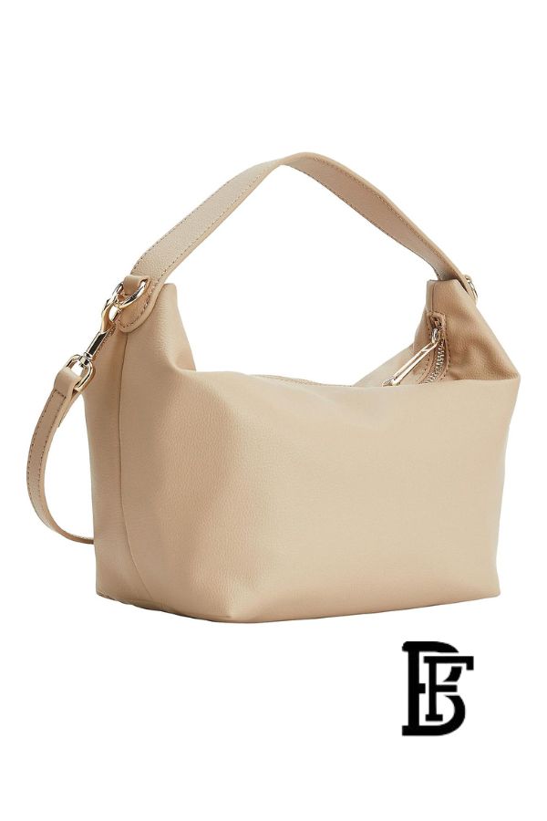 Tommy Hilfiger Beige Leather Women Handbag Aw0Aw14499 – Elegant Everyday Shoulder Bag image 3