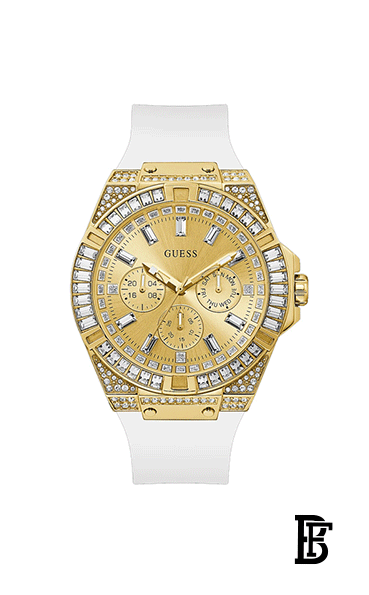 Guess Baguette Women's Gold and White Multifunction Watch - GW0208G3 image 0