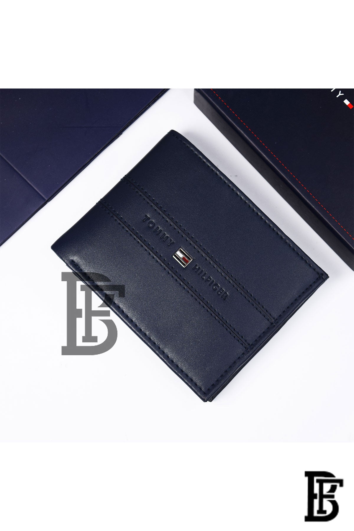 Tommy Hilfiger Men Navy Blue Leather Two Fold Wallet image 2